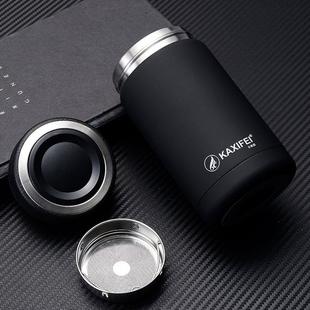 保温杯304不锈钢磨砂水杯茶杯可携式 防摔口杯简约男女刻字定制log