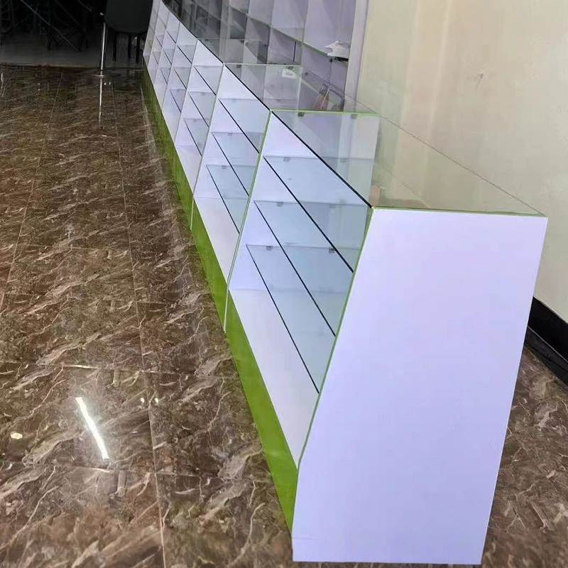 定制药店货架药房柜台药品玻璃前柜处方柜西药柜展柜玻璃前台柜