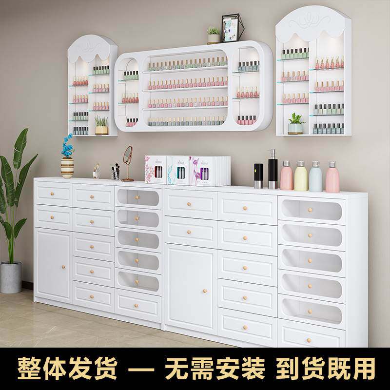 美甲店展示柜美甲柜子落地柜甲油胶收纳柜墙柜指甲油色板美甲边柜