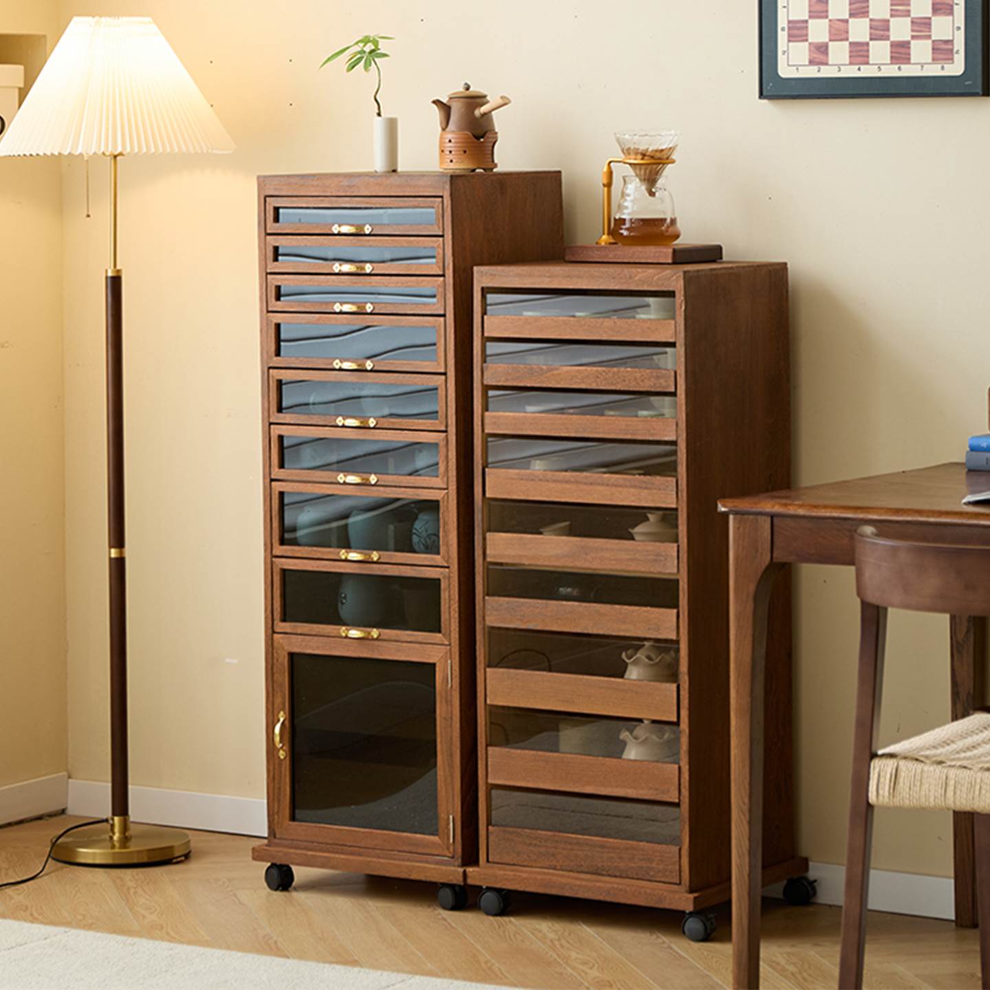 牙科柜实木文玩手串收纳柜客厅落地茶水柜茶具柜茶杯置物柜50大人