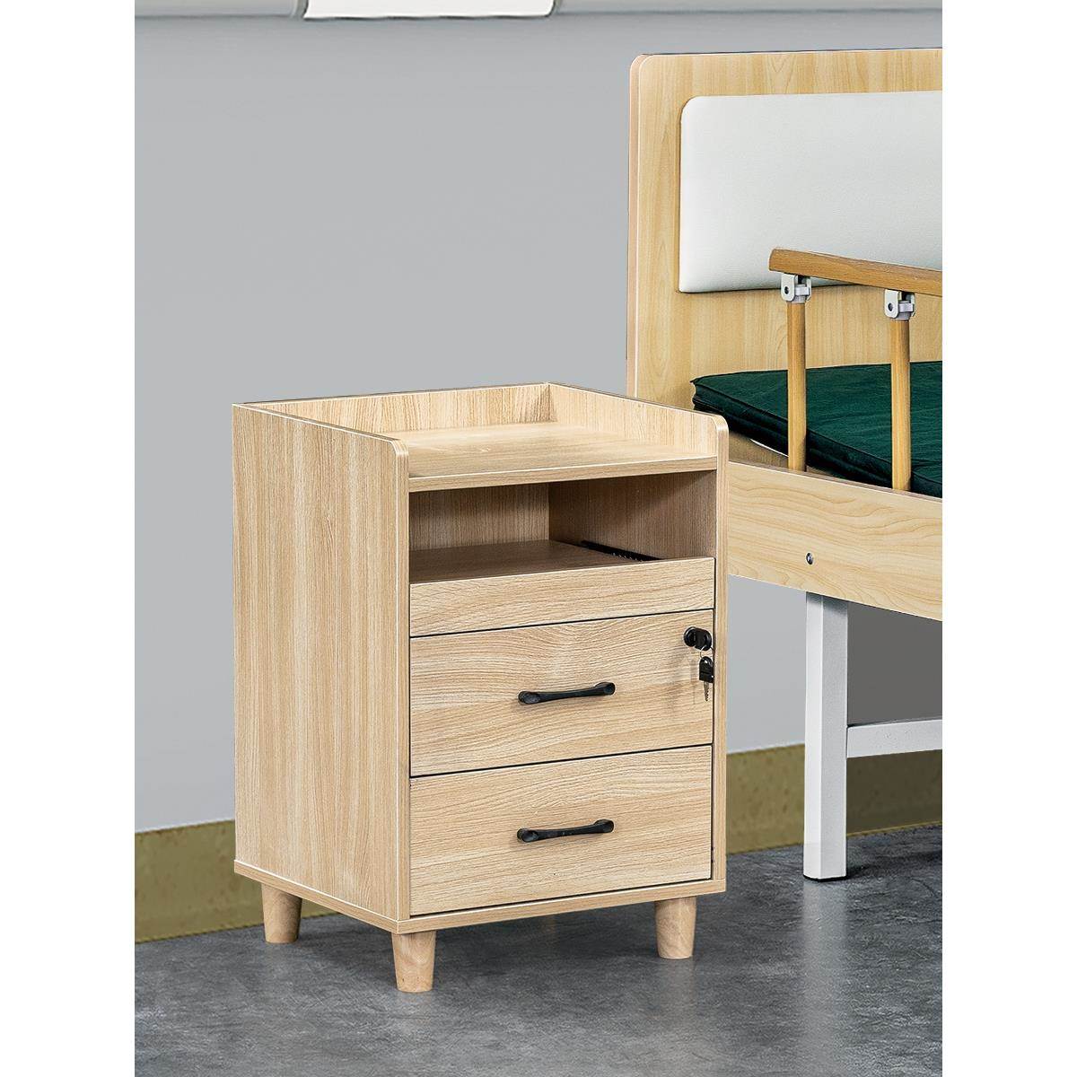 定制适老化家具养老院医用敬老院机构老年人免漆颗粒板床头柜实木