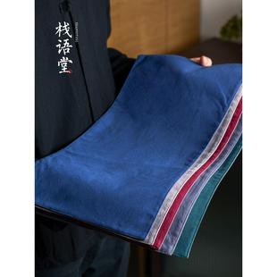 中式 防水桌旗禅意茶桌布茶旗吸水茶垫 纯色棉麻布艺干泡茶席 日式