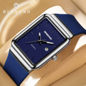 BINBOND小长方盘高透明防水防划户外运动极简高级多色男士 石英表