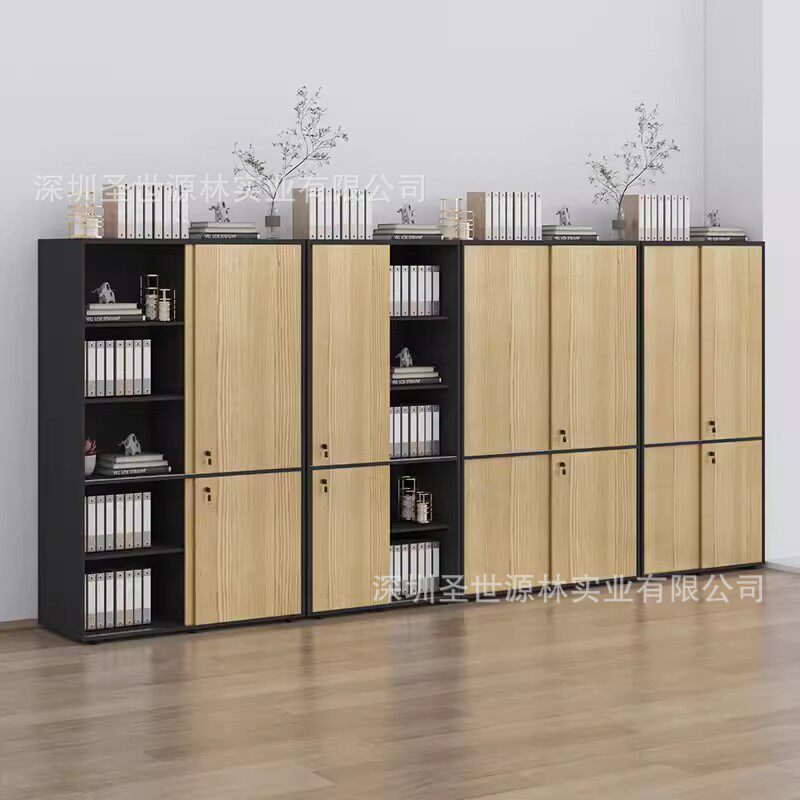 厂家直销文件柜趟门矮柜推拉门储物柜资料柜档案柜木质移门办公柜