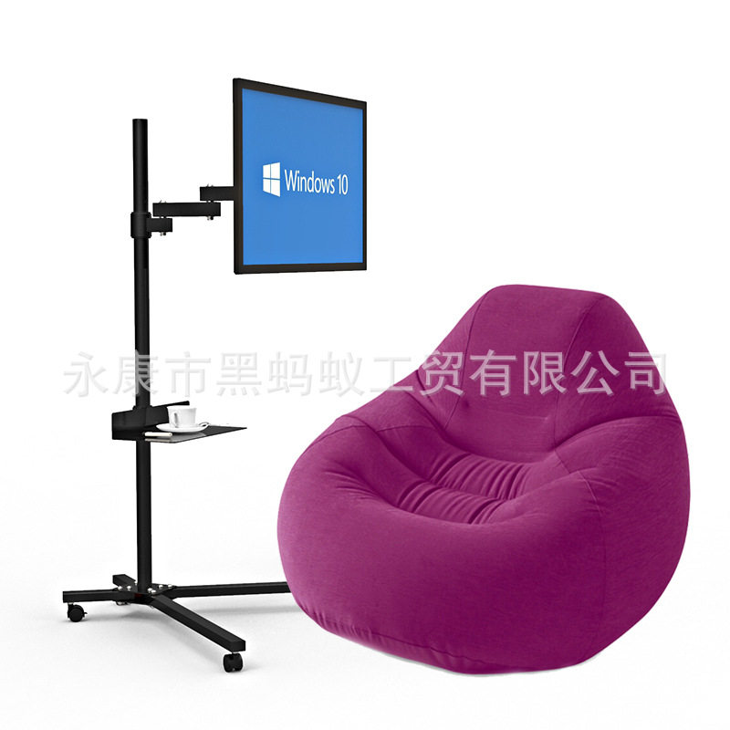 东际可移动落地式显示器支架懒人电脑支架落地滑轮移动推车带托盘