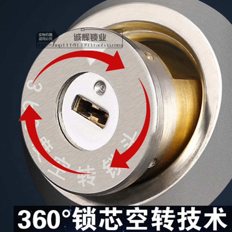 超B级304不锈钢防盗大门锁通用型防撬带空转锁头三保险木门锁老式