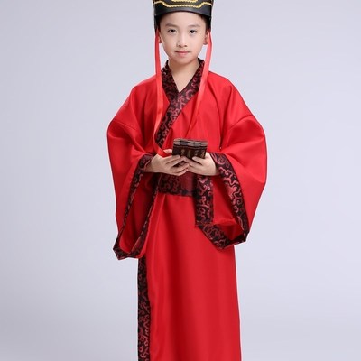 儿童古装汉服男童 古代宰相大臣唐装汉服三国 舞台影视剧演出服装
