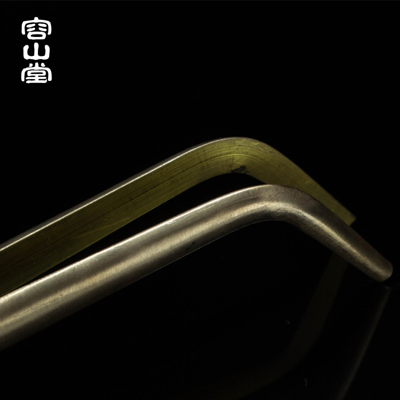 容山堂纯铜茶夹茶钳茶杯夹茶镊子茶则夹子功夫茶具配件茶道六君子