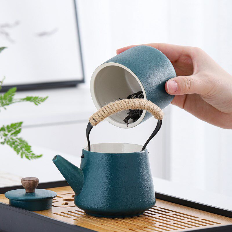 日式旅行功夫茶具小套装家用简约泡茶壶陶瓷茶杯户外茶盘便携式包