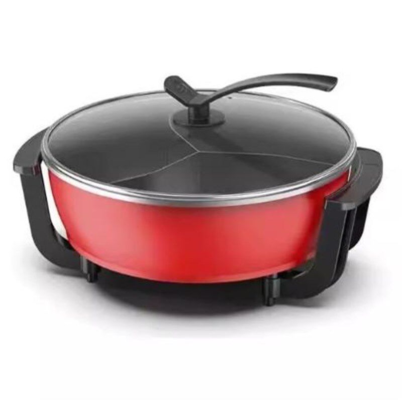 商用10L鸳鸯锅三格三味电火锅6L8L麦饭石不粘电烤锅多用涮烤锅