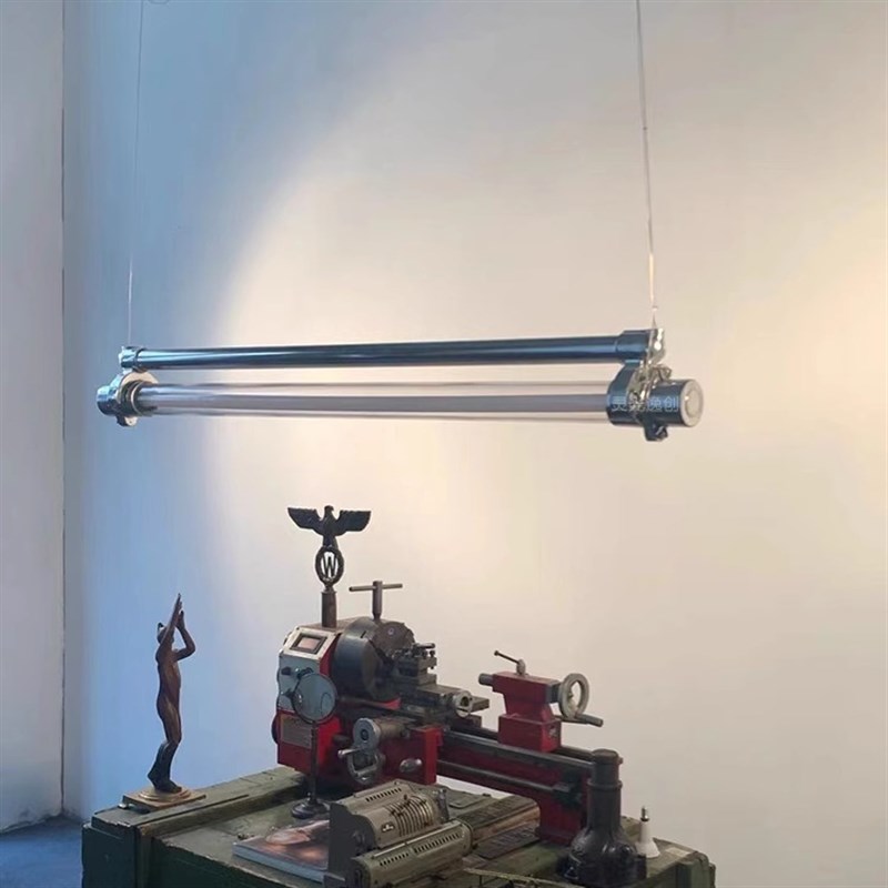 中古wuone灵光逸创 新款日光灯 复古工业风吊灯长管灯铜材餐厅灯