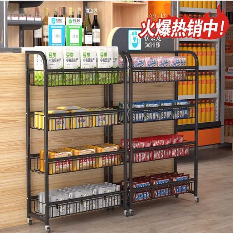 收银台前小货架超市便利店零食小架子展示架商超陈列架多层图片