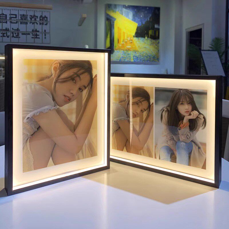 铝合金方形外框画框电梯广告海报框门头灯箱LED灯带发光定制