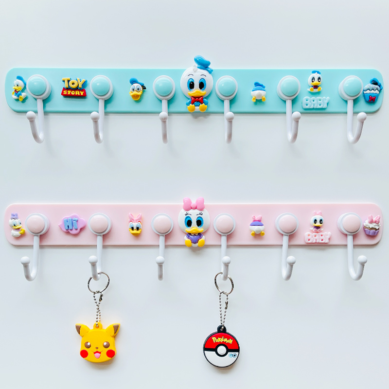 墙上挂钩强力粘胶黏免打孔浴室毛巾挂衣架门背连排墙面多功能壁挂