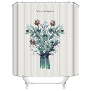 浴室帘防水布布帘子遮挡浴帘装免打小新卉挂帘