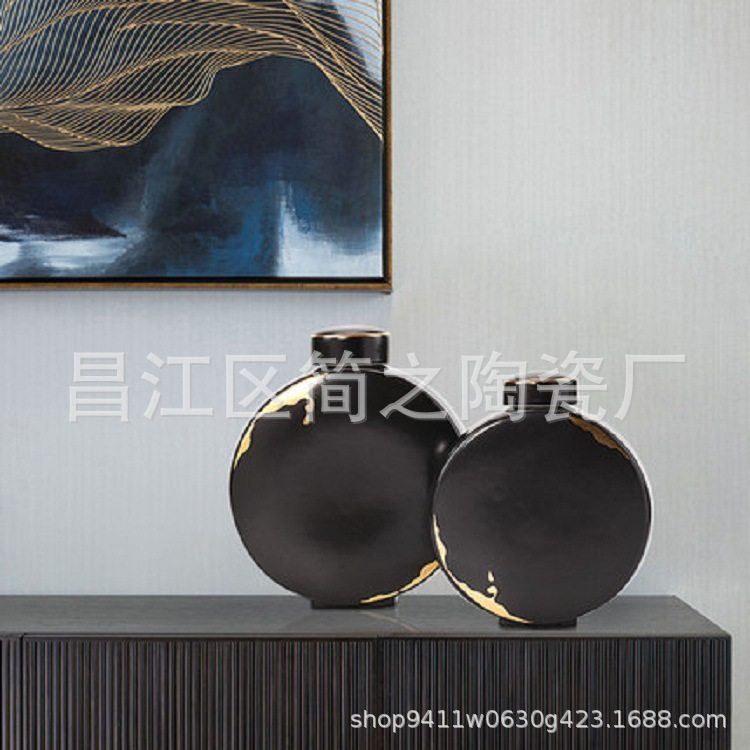 新中式陶瓷描金花瓶鹿摆件复古客厅储物罐家居酒柜电视柜装饰罐子,模玩/动漫/周边/娃圈三坑/桌游,文化/体育周边,淘宝优惠券,粉丝福利购,淘宝优惠卷