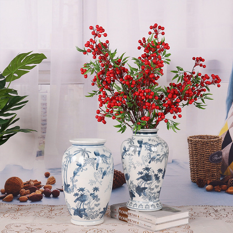 复古青花瓷花瓶客厅玄关台面插花器家居装饰品陶瓷花瓶摆件,模玩/动漫/周边/娃圈三坑/桌游,文化/体育周边,淘宝优惠券,粉丝福利购,淘宝优惠卷