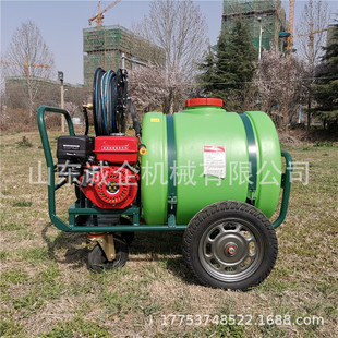 带水箱洗车机 移动式 160L300L汽油动力手推式 高压清洗机