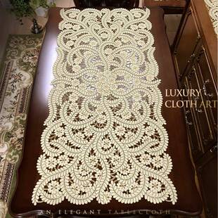 桌旗桌垫桌布电视柜茶几巾布艺刺绣轻奢北欧美式中式长方山花烂漫