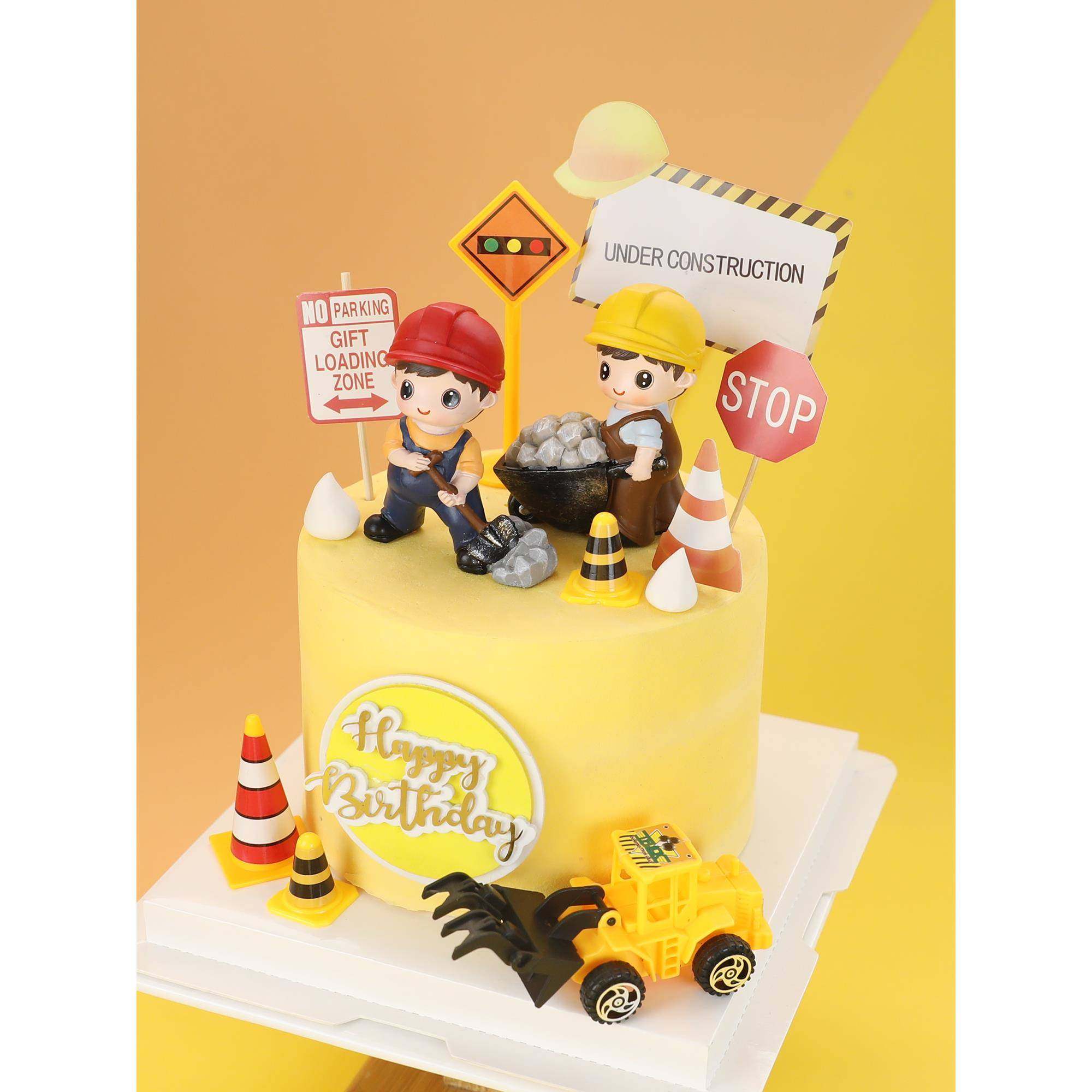 包邮烘焙生日蛋糕装饰工程推车小男孩生日挖掘机摆件甜品台插件,节庆用品/礼品,蛋糕/烘焙装饰用品,淘宝优惠券,粉丝福利购,淘宝优惠卷