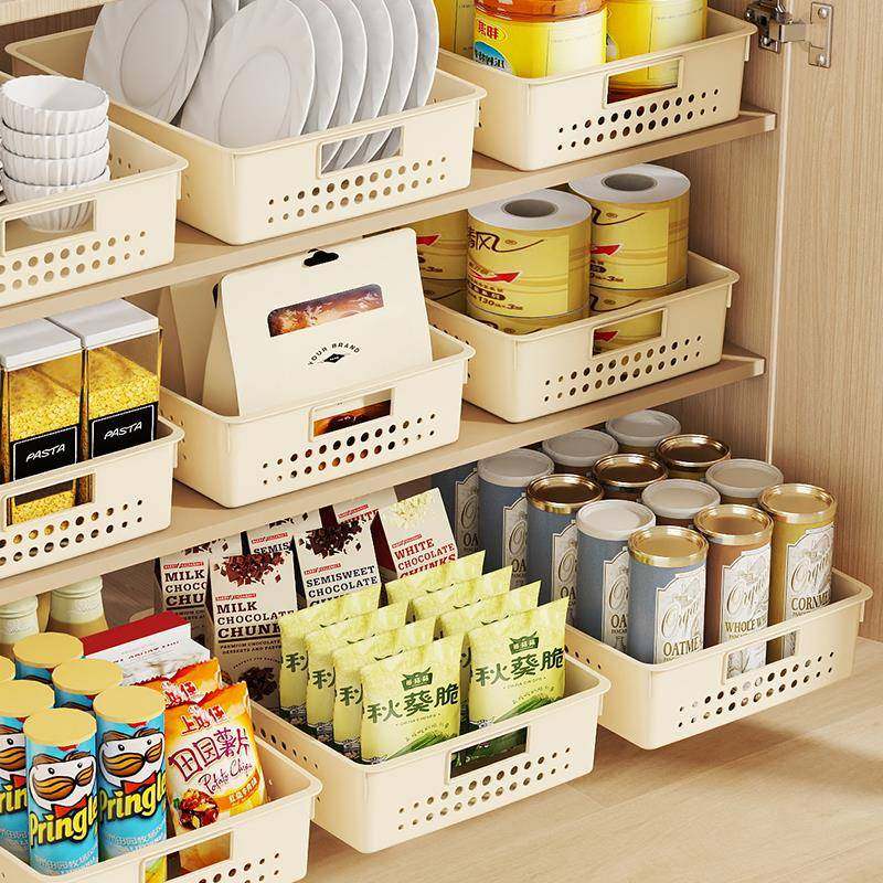 厨房收纳筐橱柜杂物零食收纳盒家用桌面储物箱塑料置物篮子,收纳整理,收纳筐,淘宝优惠券,粉丝福利购,淘宝优惠卷