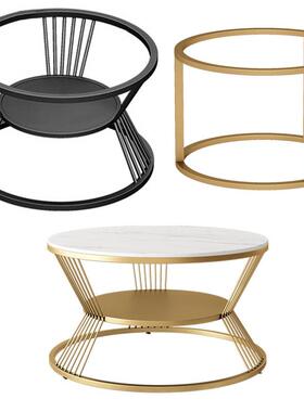 圆形铁艺支撑架底座茶几桌脚腿白色五金台脚圆白色桌腿圆桌支架子