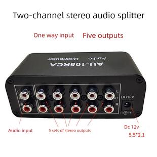 双声道音频分配器音乐音响一分五一路输入五路多路输出一进五出