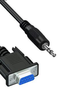 串口转音频线DB9母对3.5mm音频头连接线DC头3P转RS232连接线COM口
