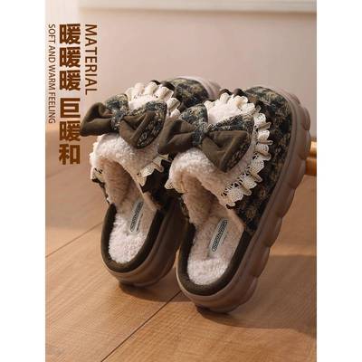 采购产品女士用的弓棉拖鞋，秋冬外穿，羊毛衬里到Heattech，室内
