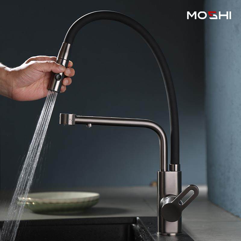 三合一厨房抽拉式水龙头全铜净水器家用旋转直饮水机洗菜洗碗水槽