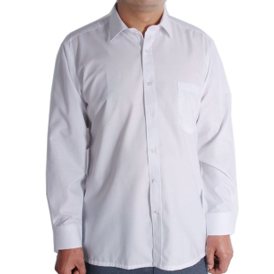 中老年男士长袖的确良衬衫爸爸装夏季薄款老年人宽松父亲工装衬衣