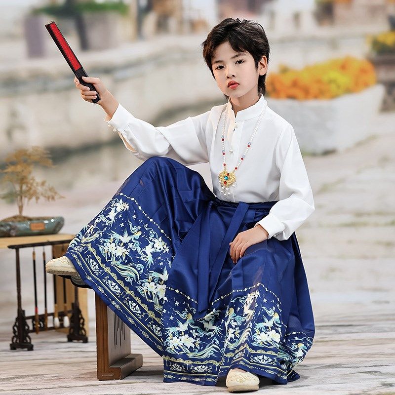 中秋男童马面裙套装演出服秋唐装古风小少爷古装男童汉服2024新款,童装/婴儿装/亲子装,汉服,淘宝优惠券,粉丝福利购,淘宝优惠卷