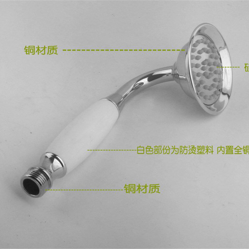 黄铜淋浴手喷铬色银色仿古款家用4分通用浴室莲蓬头粗水沐浴喷头