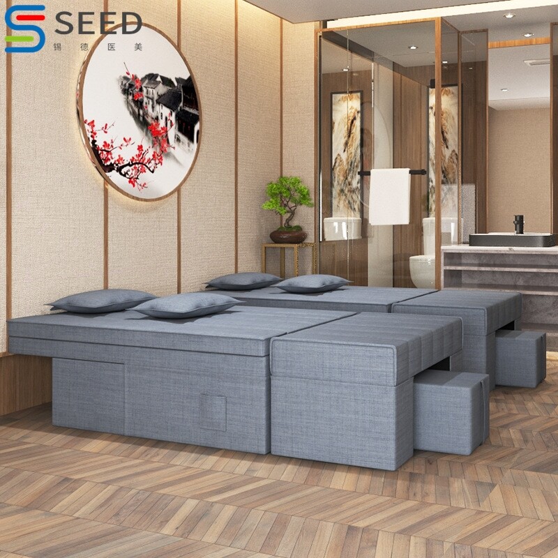 足浴按摩床一体发电动足疗修洗脚采耳床美容院美甲躺椅桑拿沙发客