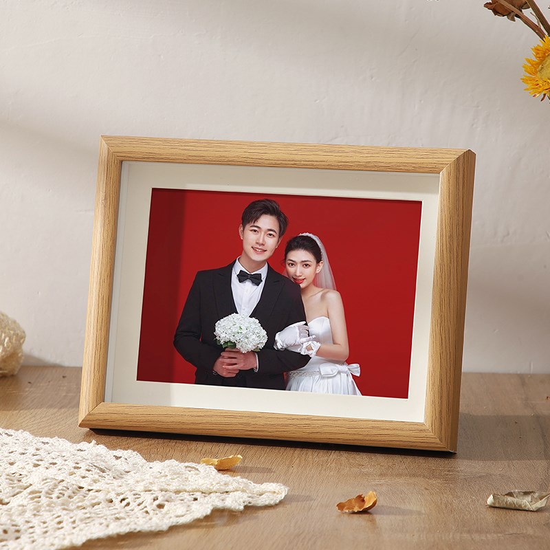 结婚登记照相框摆台洗照片做成情侣婚纱照周年纪念六6寸相册定制