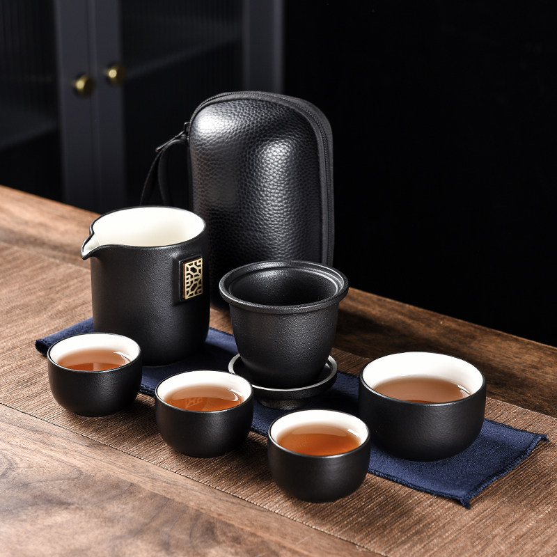旅行茶具陶瓷便携式功夫小套装单人一壶二四杯泡茶快客杯车载户外