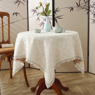 圆桌布欧式正方形桌布轻奢高级感客厅茶几餐桌咖啡桌阳台圆桌布艺