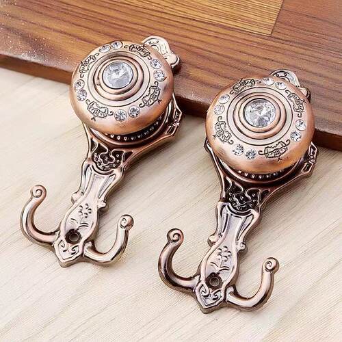 包邮八钻窗帘挂钩墙钩壁钩 挂球钩绑带钩绑球钩衣帽钩配件装饰勾