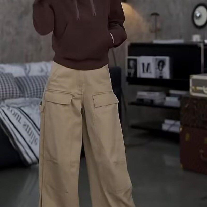 2024秋季新款时尚休闲套装女洋气连帽短款套头卫衣+工装裤两件套