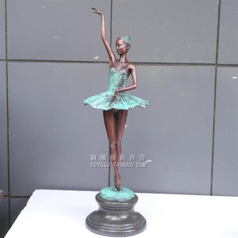 芭蕾舞女孩雕塑欧式音乐舞蹈铜雕塑工艺品摆件家居装饰品创意礼品