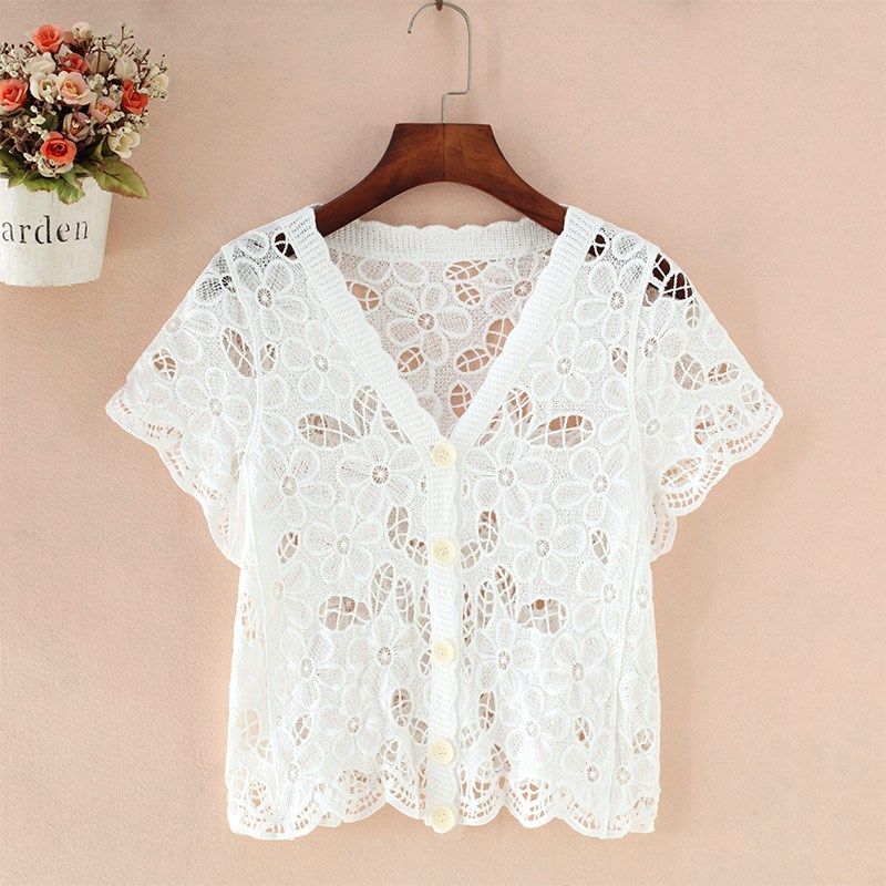 短款上衣女夏吊带裙外搭小开衫薄款短袖镂空外穿披肩夏季针织外套,女装/女士精品,短外套,淘宝优惠券,粉丝福利购,淘宝优惠卷