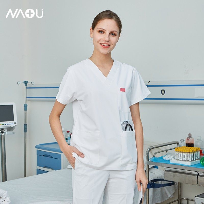 南欧鱼手术衣洗手衣短袖女医生服分体刷手服薄款手术服隔离衣春秋