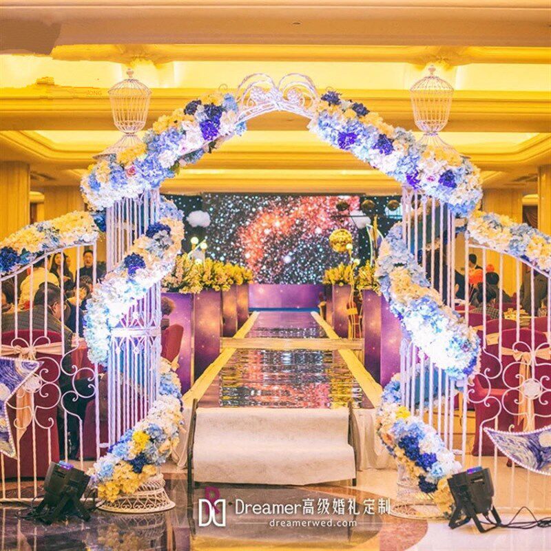婚庆道具铁艺拱门花门欧式婚礼拱门铁艺婚庆拱门架子公园门幸福门