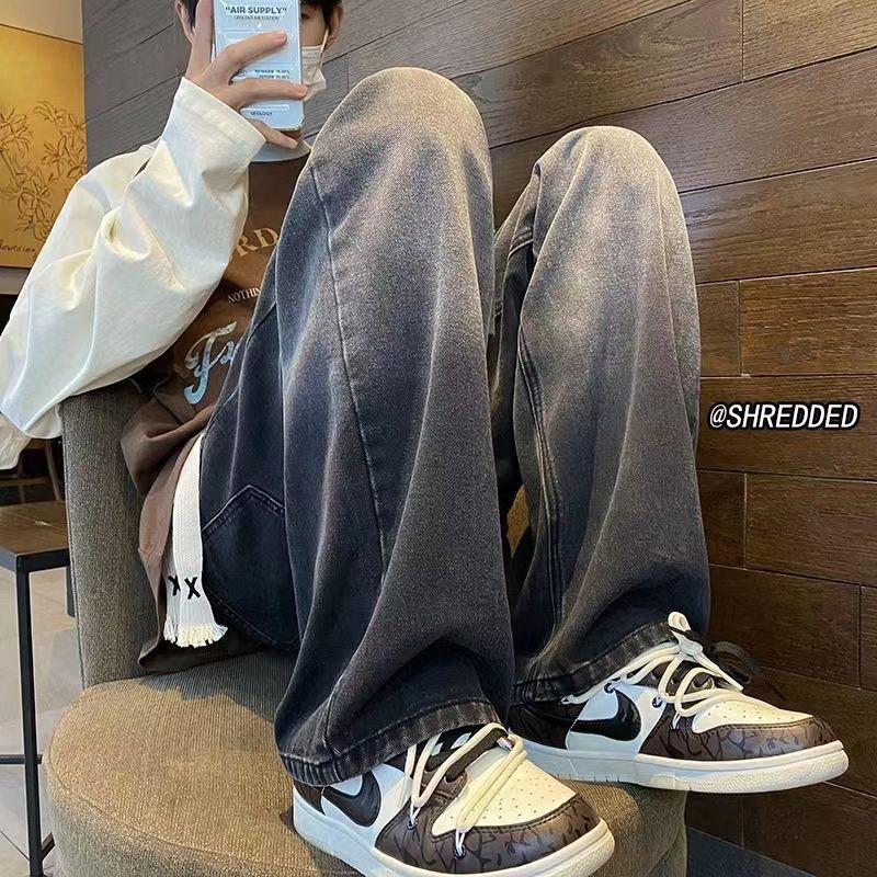 男童渐变牛仔裤2023年新款夏季薄款洋气直筒阔腿中大童裤子