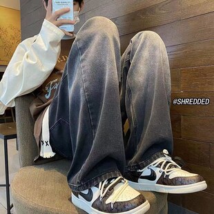 男童渐变牛仔裤2023年新款夏季薄款洋气直筒阔腿中大童裤子