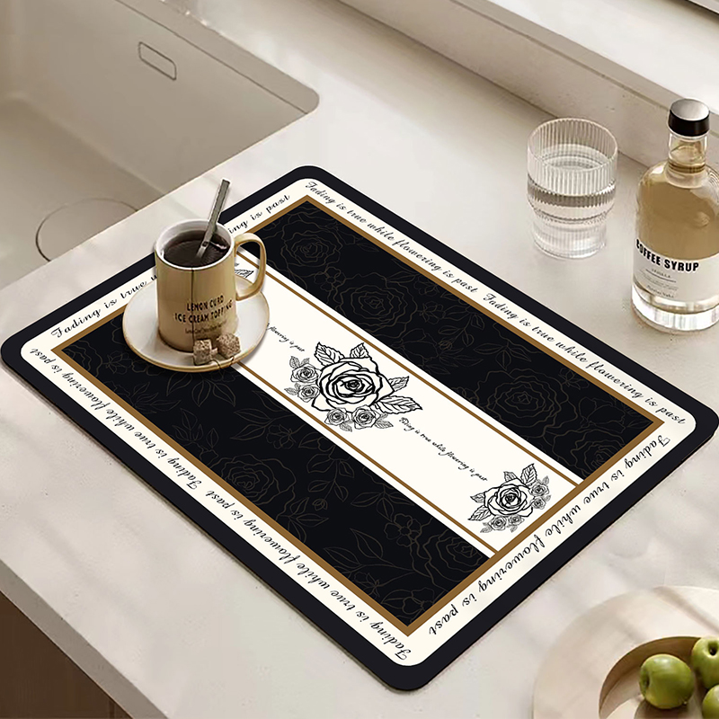 轻奢咖啡机厨房台面硅藻泥防烫沥水垫双面防滑碗盘干燥垫长方形