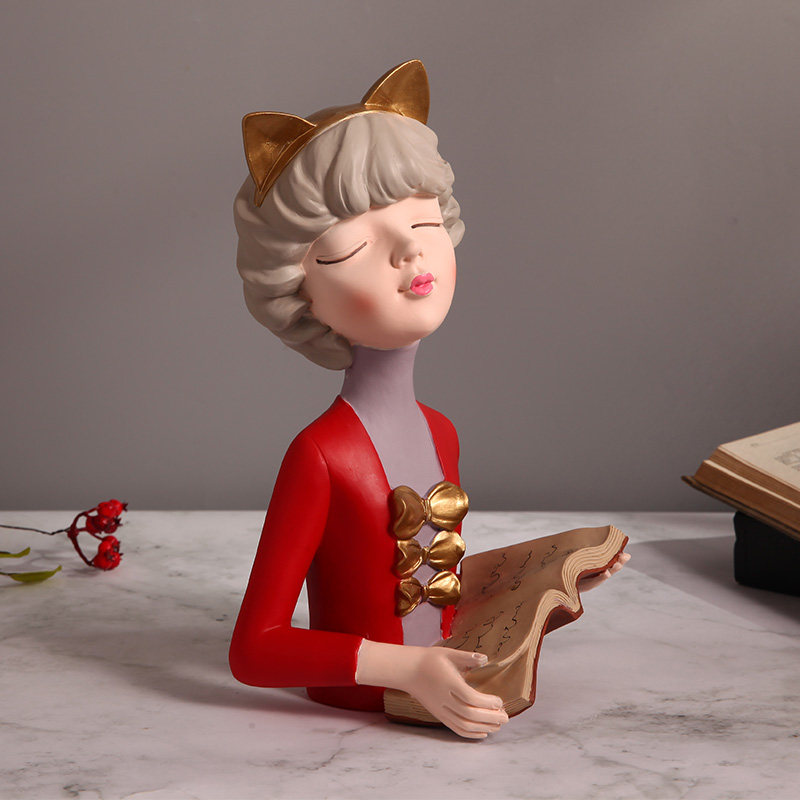 北欧轻奢吹泡泡女孩摆件客厅电视柜玄关家居收纳托盘送女生日礼物,家居饰品,装饰摆件,淘宝优惠券,粉丝福利购,淘宝优惠卷