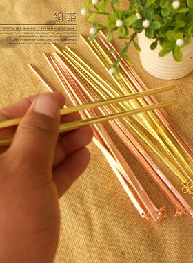 紫铜筷 铜勺 纯手工铜餐具铜饭碗 纯铜 加厚紫铜碗 纯铜筷子