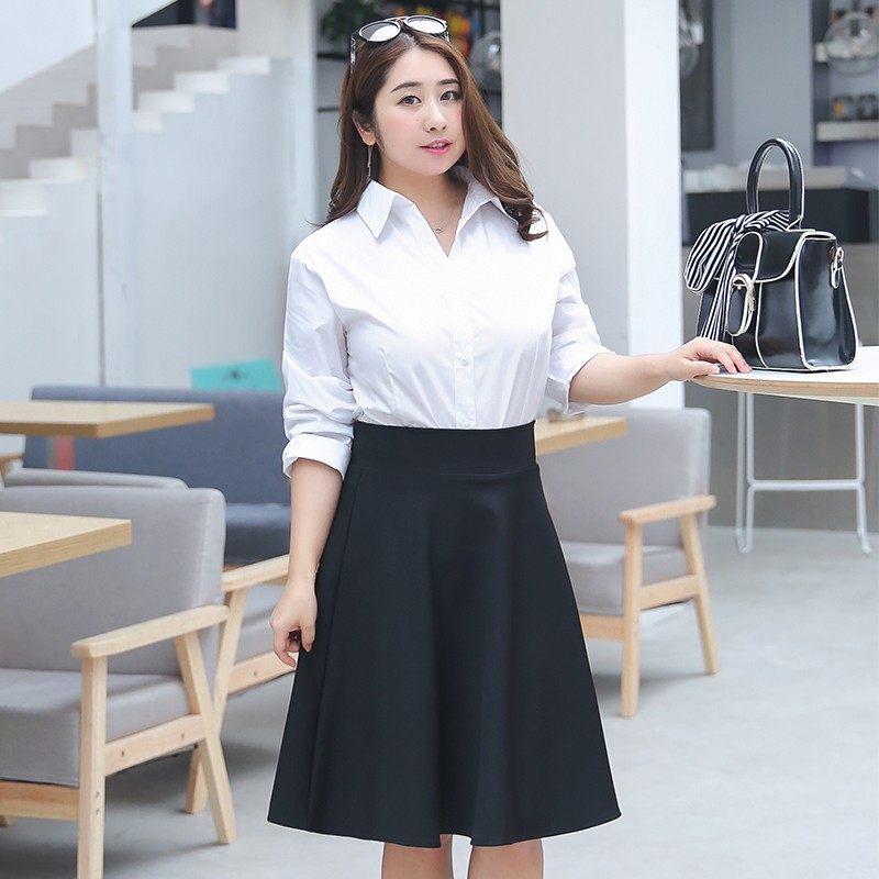 大码半身裙女胖mm秋冬裙子加肥加大高腰a字裙200斤胖妹妹显瘦短裙