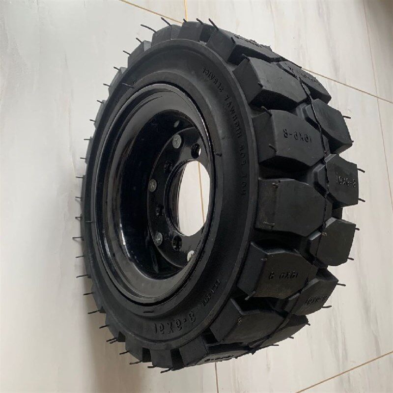 电动叉车扫雪车16x6-8 18x7-8 18x7-10升降机实心轮胎带加厚钢圈